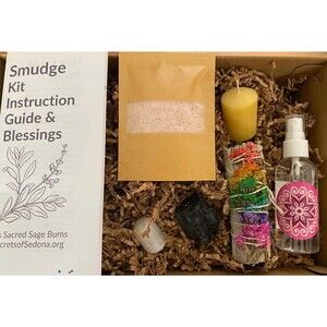 Energetic House Cleansing Kit with Sage, Crystals, Candle, Salts, Spray